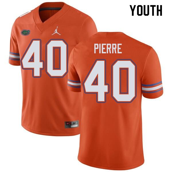 Youth NCAA Florida Gators Jesiah Pierre #40 Stitched Authentic Jordan Brand Orange College Football Jersey WWD7365HO